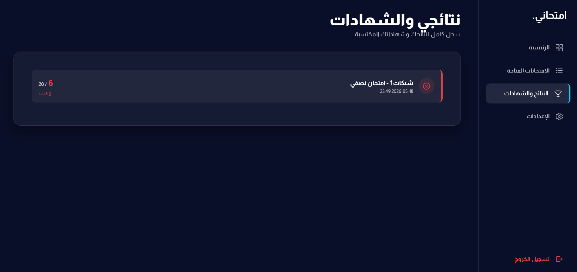 Exam System Screen 4